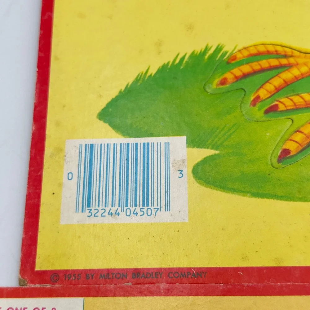 Vintage Milton Bradley Aptitude Tested Puzzles Rooster Turtle‎ Frog Set of 2